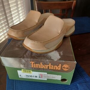 Timberland Womens Tan Leather Clogs 8M